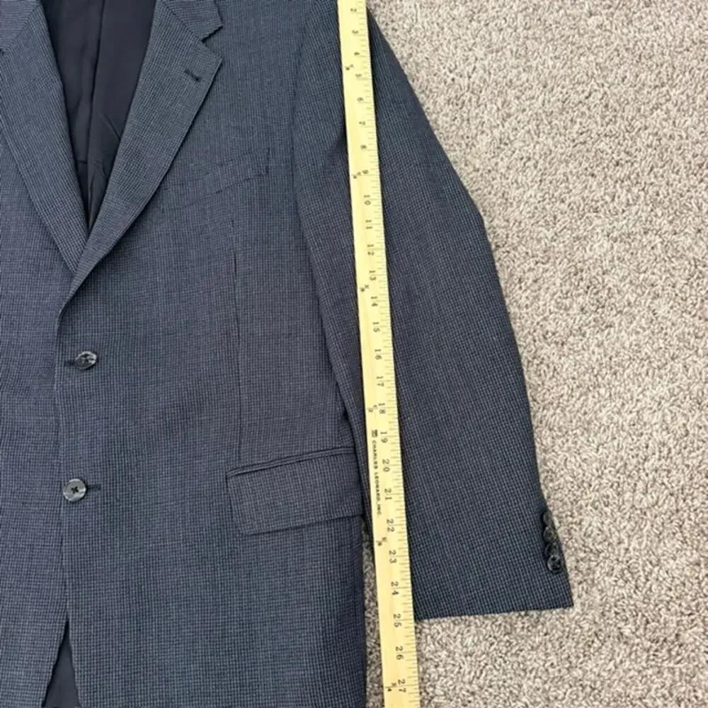 Joseph Abboud Sport Coat Men 44R Blue-Gray Worsted Wool Modern Business Travel